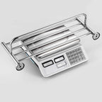 Polished Chrome 5-piece modern bathroom accessory set with bathroom shelf