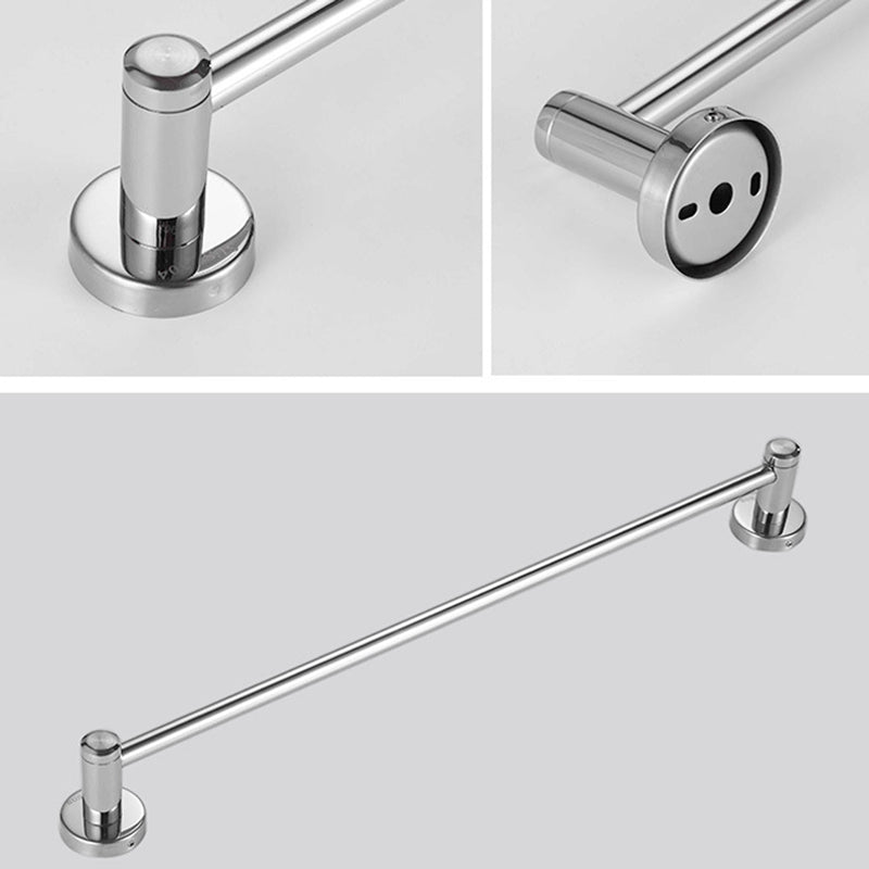 Polished Chrome 5-piece modern bathroom accessory set with bathroom shelf