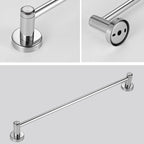 Polished Chrome 5-piece modern bathroom accessory set with bathroom shelf