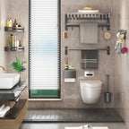 Modern Bathroom Accessories Set Gray Bathroom Shelf Paper Holder Bathroom Accessories Kit