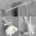 6-piece chrome bathroom accessory as a single item or as a set with towel ring bar