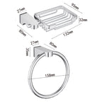 6-piece chrome bathroom accessory as a single item or as a set with towel ring bar