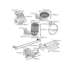 6-piece chrome bathroom accessory as a single item or as a set with towel ring bar