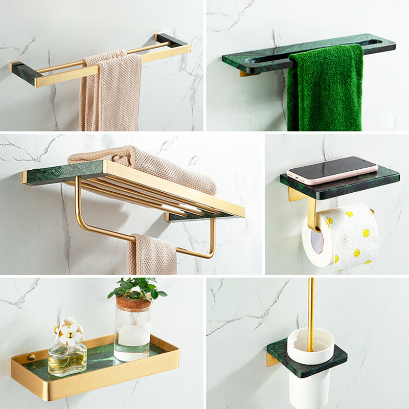 Golden Bath Hardware Set Brass & Marble Bathroom Accessories Set
