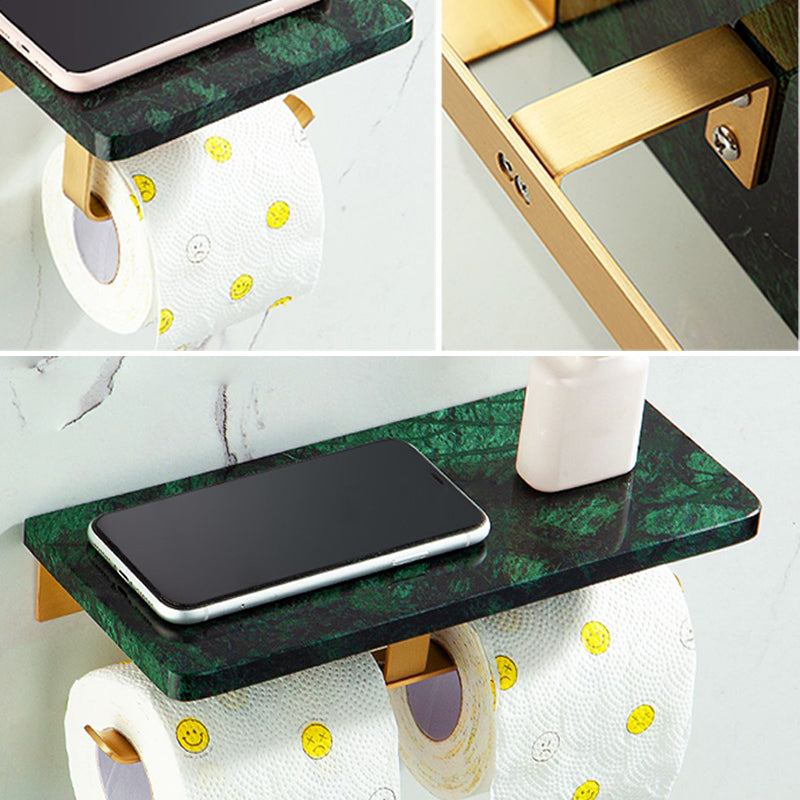 Golden Bath Hardware Set Brass & Marble Bathroom Accessories Set