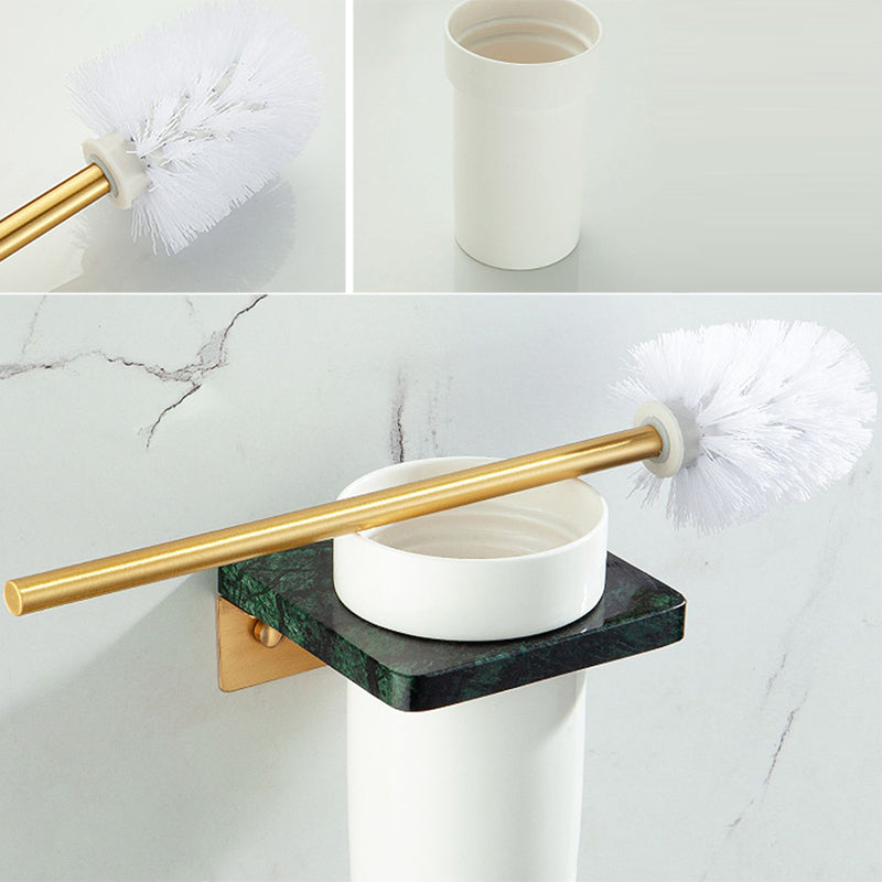 Golden Bath Hardware Set Brass & Marble Bathroom Accessories Set