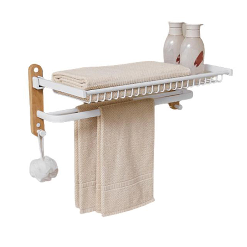 Aluminium and Wood Bathroom Accessories Set White Bathroom Accessories Kit