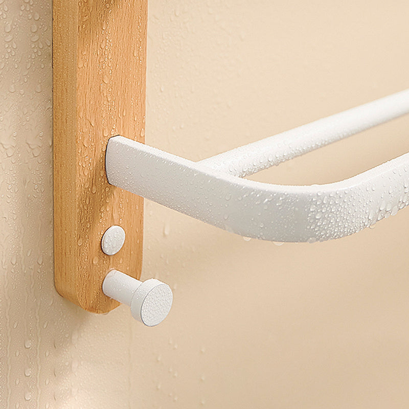 Aluminium and Wood Bathroom Accessories Set White Bathroom Accessories Kit