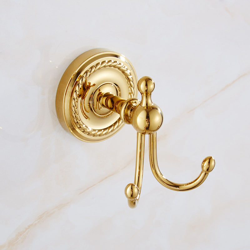 Traditional Golden Bath Accessory Set Copper Bathroom Accessory Kit