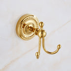 Traditional Golden Bath Accessory Set Copper Bathroom Accessory Kit