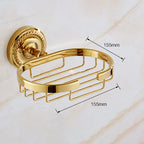 Traditional Golden Bath Accessory Set Copper Bathroom Accessory Kit