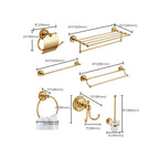 Traditional Golden Bath Accessory Set Copper Bathroom Accessory Kit
