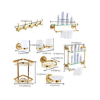 Traditional Golden Bath Accessory Set Copper Bathroom Accessory Kit