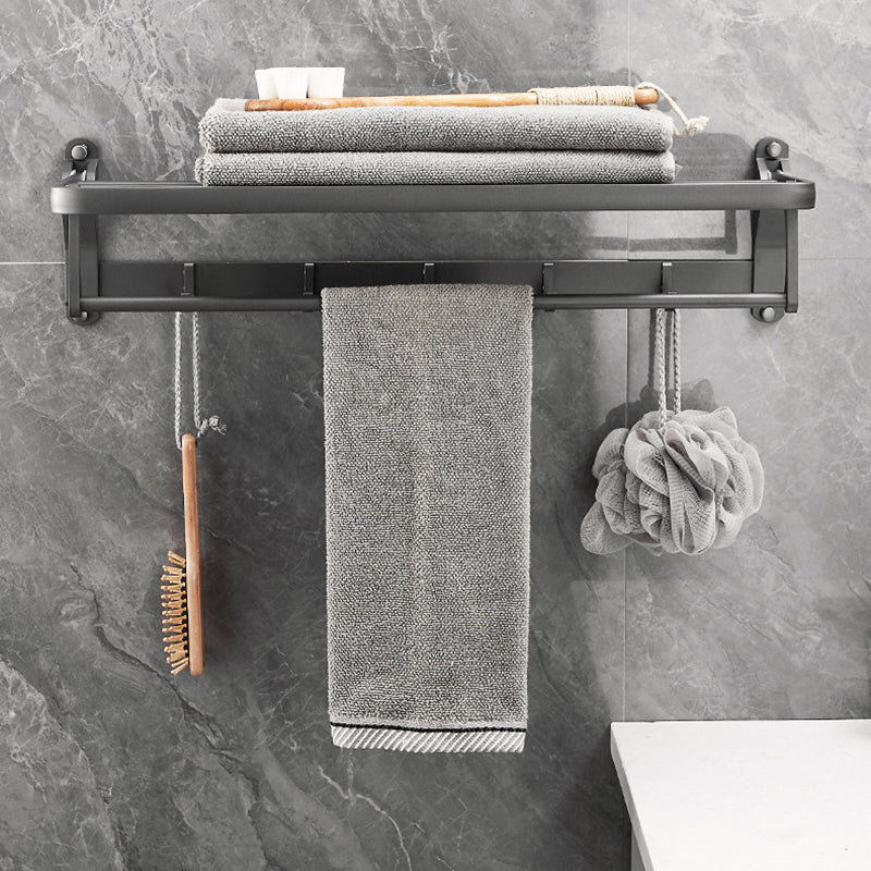 Gray 6/7-piece modern bathroom accessory set bathroom shelf/bath towel hooks/towel bar included