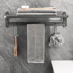 Gray 6/7-piece modern bathroom accessory set bathroom shelf/bath towel hooks/towel bar included