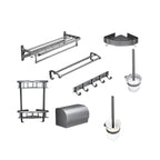 Gray 6/7-piece modern bathroom accessory set bathroom shelf/bath towel hooks/towel bar included