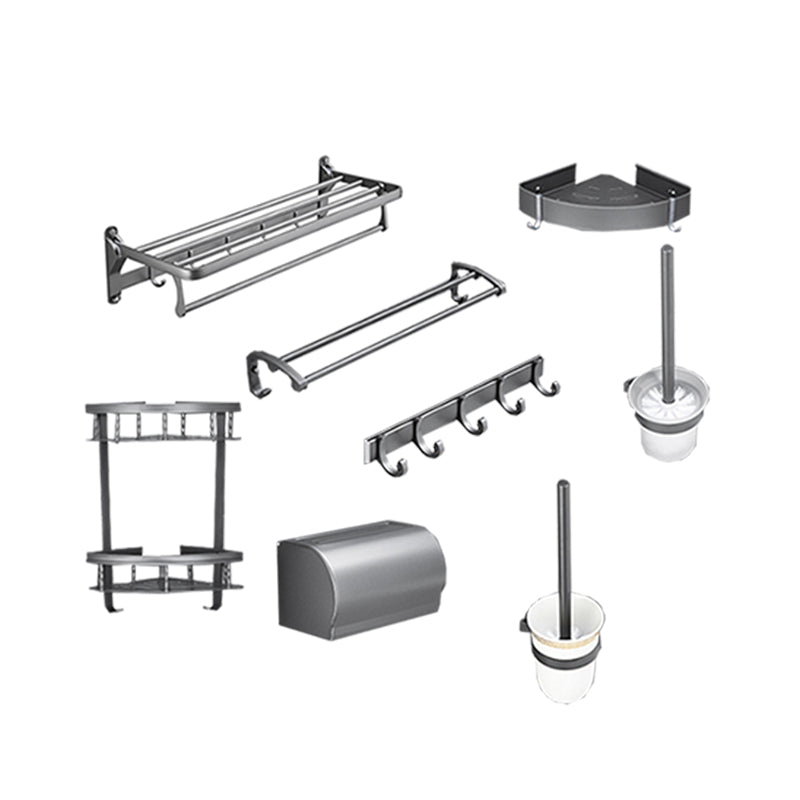 Gray 6/7-piece modern bathroom accessory set bathroom shelf/bath towel hooks/towel bar included