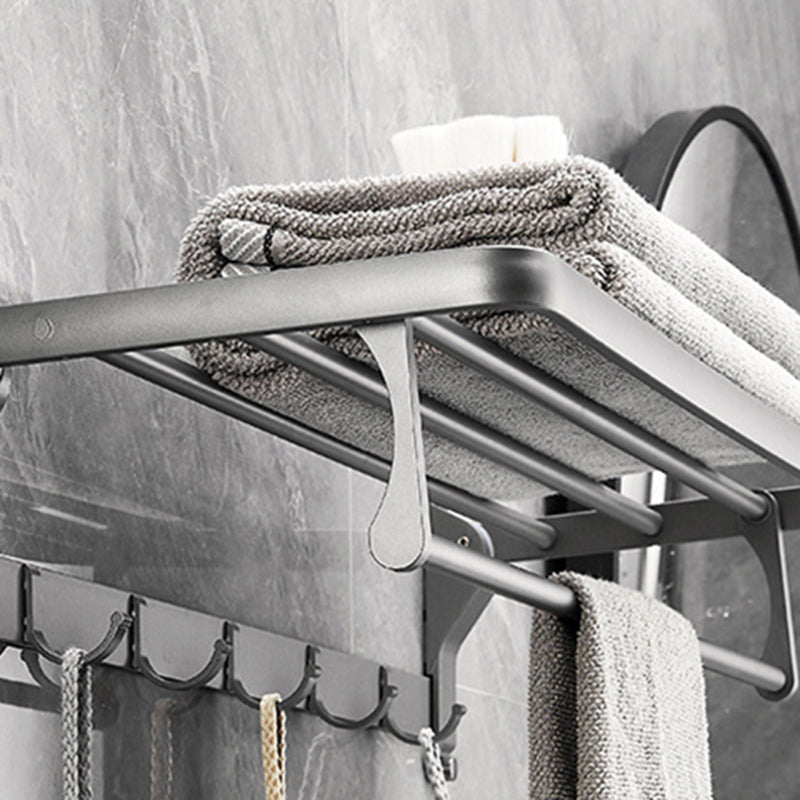Gray 6/7-piece modern bathroom accessory set bathroom shelf/bath towel hooks/towel bar included