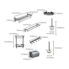 Gray 6/7-piece modern bathroom accessory set bathroom shelf/bath towel hooks/towel bar included