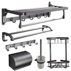 Modern 5/6-piece bathroom accessory set with bathroom shelf/robe hooks/towel bar