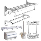 Modern 5/6-piece bathroom accessory set with bathroom shelf/robe hooks/towel bar