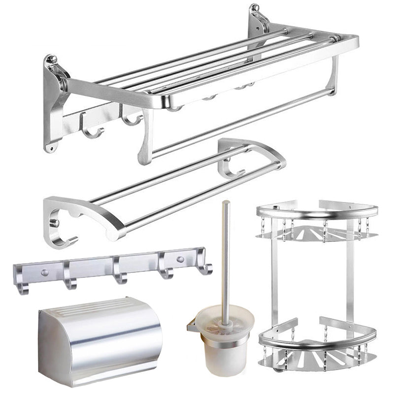 Modern 5/6-piece bathroom accessory set with bathroom shelf/robe hooks/towel bar