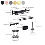 Modern 5/6-piece bathroom accessory set with bathroom shelf/robe hooks/towel bar