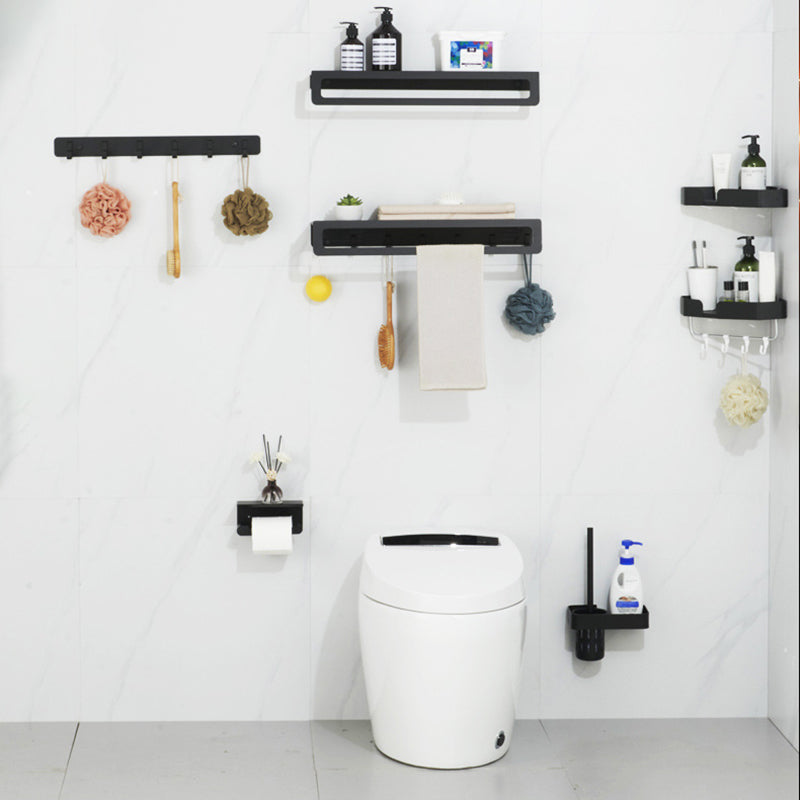 7-piece bathroom hardware set matte black/gray with bath shelf/towel holder/bath towel hooks