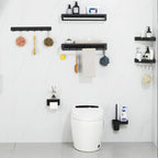 7-piece bathroom hardware set matte black/gray with bath shelf/towel holder/bath towel hooks