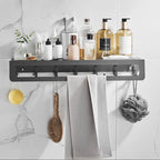 7-piece bathroom hardware set matte black/gray with bath shelf/towel holder/bath towel hooks