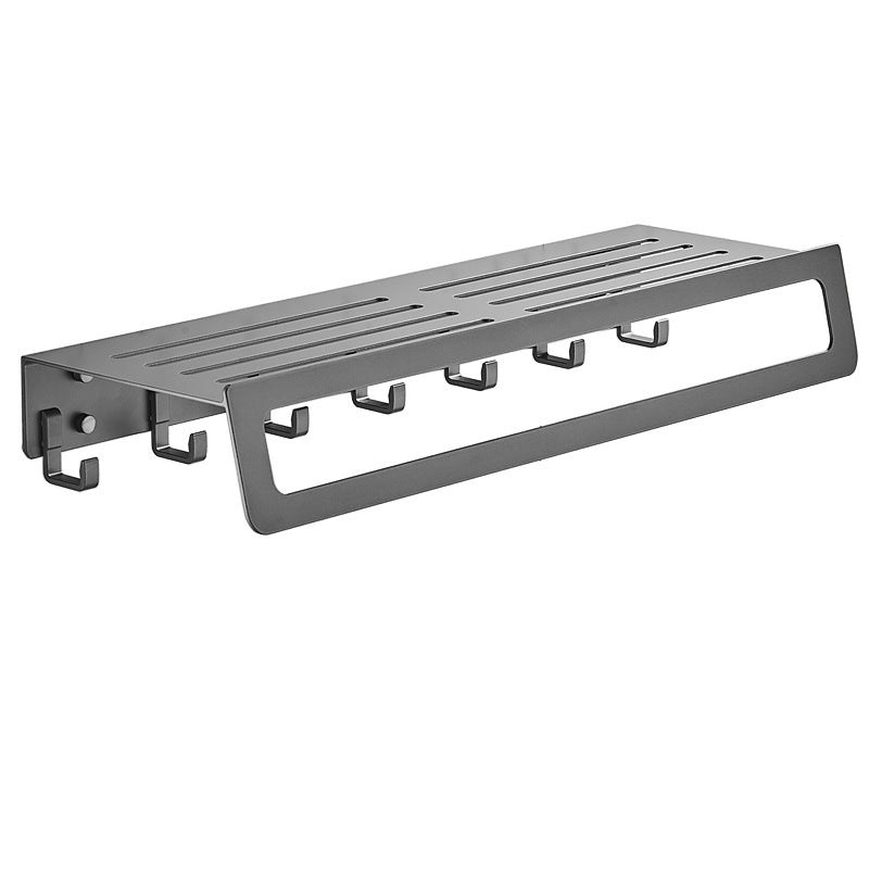 7-piece bathroom hardware set matte black/gray with bath shelf/towel holder/bath towel hooks