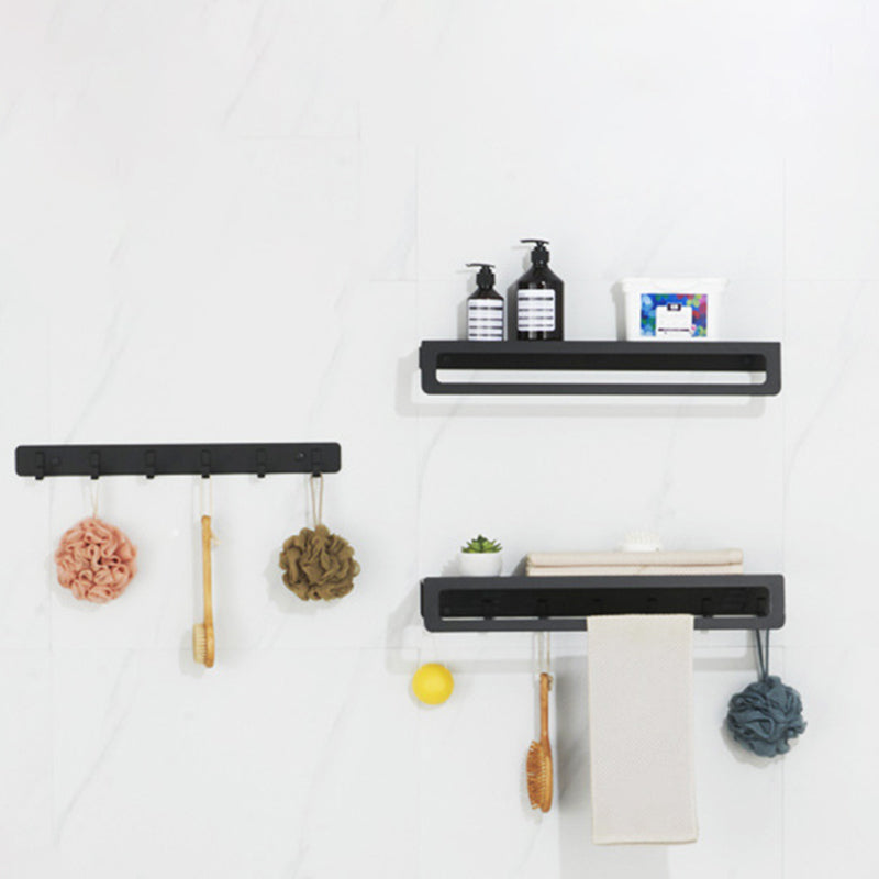 7-piece bathroom hardware set matte black/gray with bath shelf/towel holder/bath towel hooks