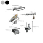 7-piece bathroom hardware set matte black/gray with bath shelf/towel holder/bath towel hooks