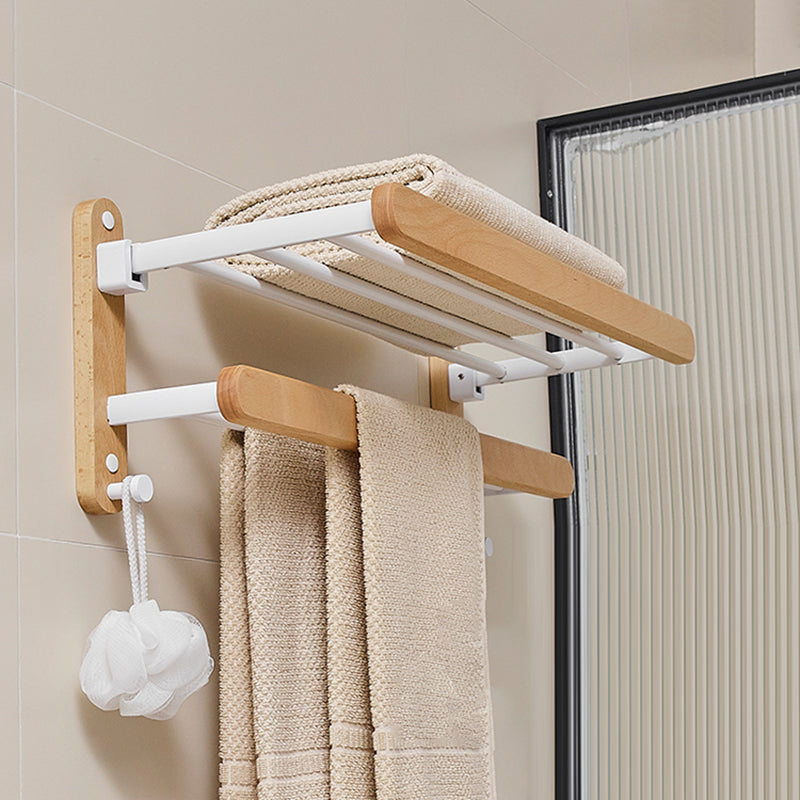 Modern natural bathroom accessories as a single piece or in a set made of solid wood