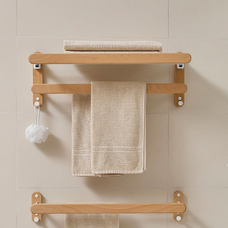Modern natural bathroom accessories as a single piece or in a set made of solid wood