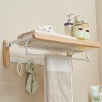 White Bathroom Set Solid Wood & Aluminium Bathroom Accessories individually or as a set