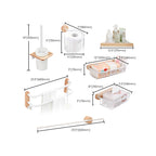 White Bathroom Set Solid Wood & Aluminium Bathroom Accessories individually or as a set
