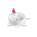 Contemporary Sink Porcelain Water Trough with Round Shape (Faucets Not Included)
