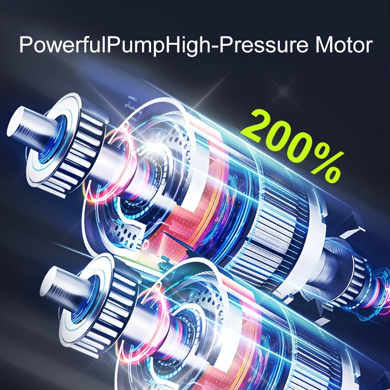 Portable Air Compressor with LCD Screen and LED Light – 150 PSI Inflator for Cars, Bicycles, and Sports Equipment