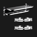 Classic Polished Chrome Bathroom Accessory Set Towel Rail/Paper Holder/Bathrobe Hook Included
