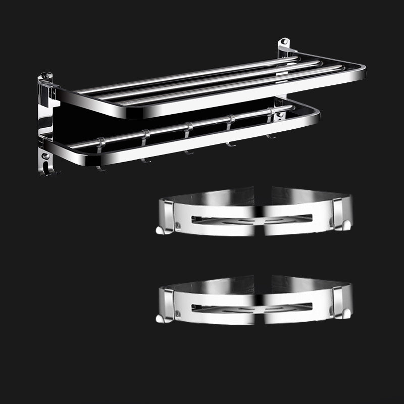 Classic Polished Chrome Bathroom Accessory Set Towel Rail/Paper Holder/Bathrobe Hook Included