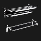 Classic Polished Chrome Bathroom Accessory Set Towel Rail/Paper Holder/Bathrobe Hook Included
