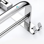 Classic Polished Chrome Bathroom Accessory Set Towel Rail/Paper Holder/Bathrobe Hook Included