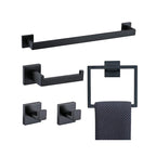 7-piece bathroom accessory set made of stainless steel with paper holder/robe hook/towel ring bar
