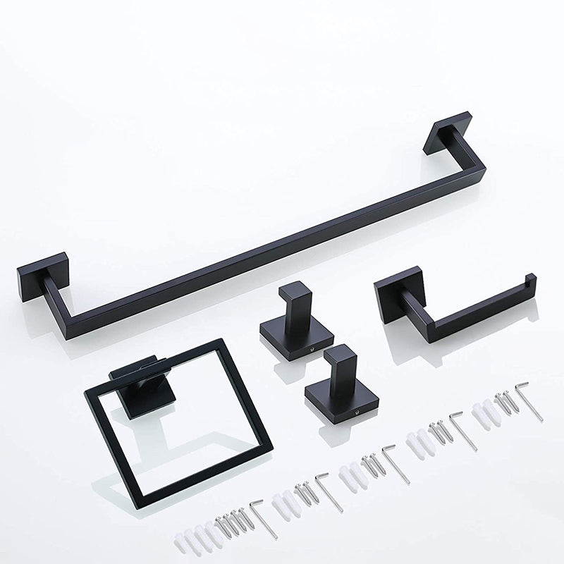 7-piece bathroom accessory set made of stainless steel with paper holder/robe hook/towel ring bar