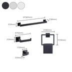 7-piece bathroom accessory set made of stainless steel with paper holder/robe hook/towel ring bar