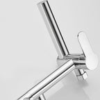 Wall-mounted metal swivel bathtub filler with single lever handle