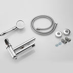 Wall-mounted metal swivel bathtub filler with single lever handle