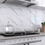 Rectangular PVC 12" X 23" 6-Pack Peel and Stick Wall Tile Kitchen and Bathroom Back Splash