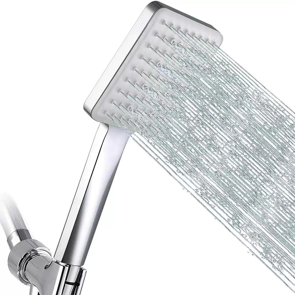 Contemporary Showerhead Square Handheld Showerhead in Silver